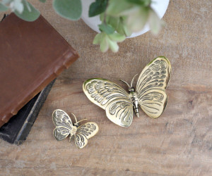 Large Monarch Brass Butterfly