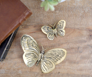 Large Monarch Brass Butterfly