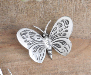 Small Monarch Silver Butterfly