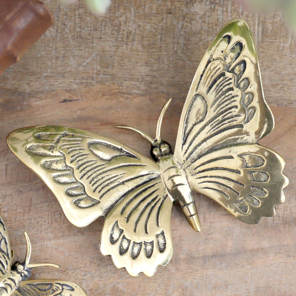 Large Ulysses Brass Butterfly, shown as a standalone product for clear identification