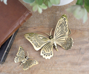 Small Ulysses Brass Butterfly