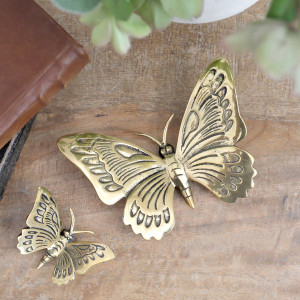 Large Ulysses Brass Butterfly, presented as a standalone item for straightforward product identification