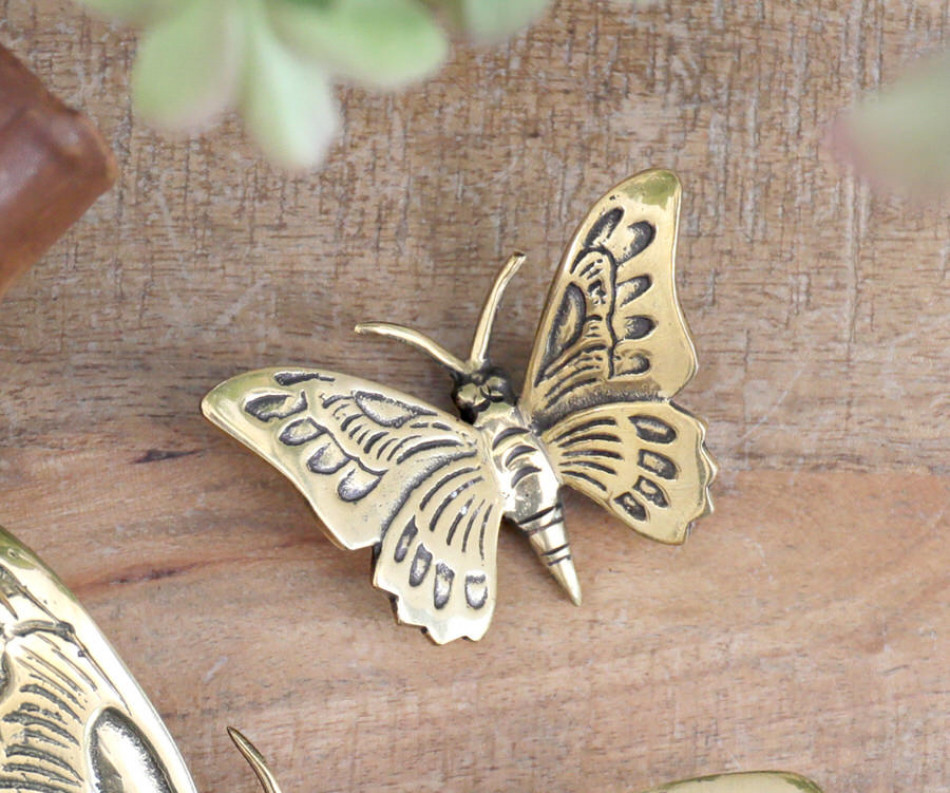 Small Ulysses Brass Butterfly