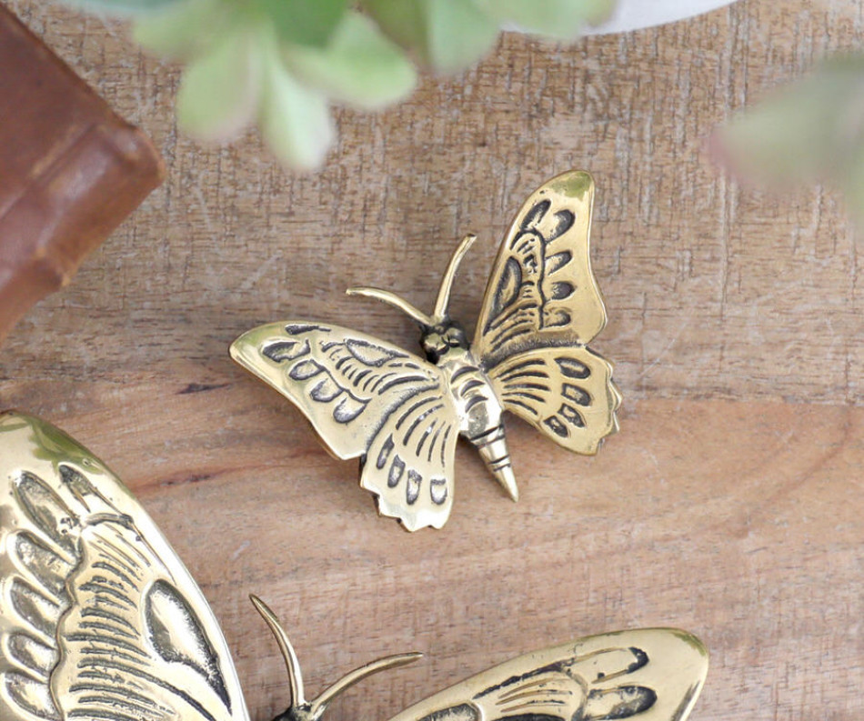 Small Ulysses Brass Butterfly