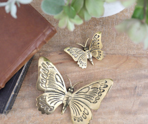 Small Ulysses Brass Butterfly