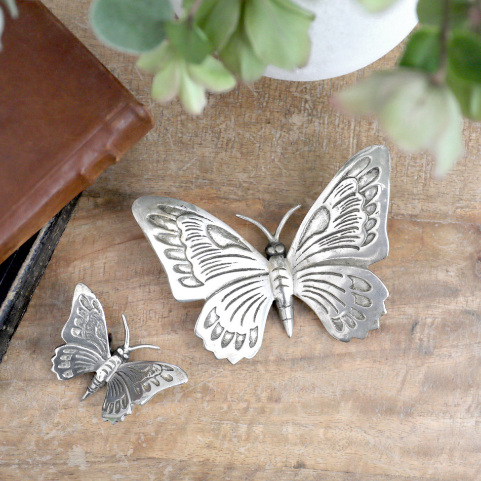 Large Ulysses Silver Butterfly, shown as a standalone product for clear identification