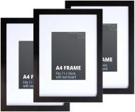 Set 3 A4 Black Picture Frames