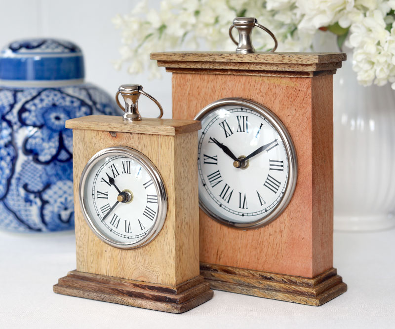 St Helier Large Wooden Mantel Clock