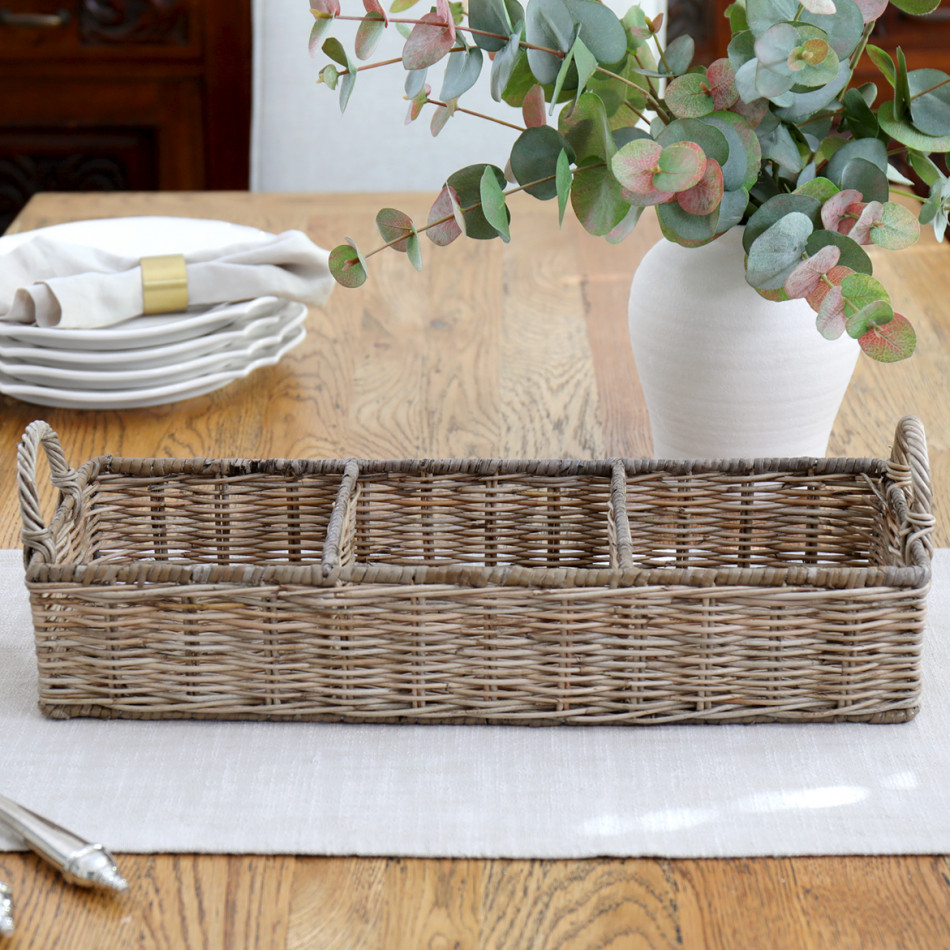 Breton Storage Tray - 3 Compartment Caddy, a functional storage piece for household organisation