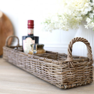 Laurent Long Storage Tray - Antique Grey, a tabletop piece suited to serving food or creating a decorative display