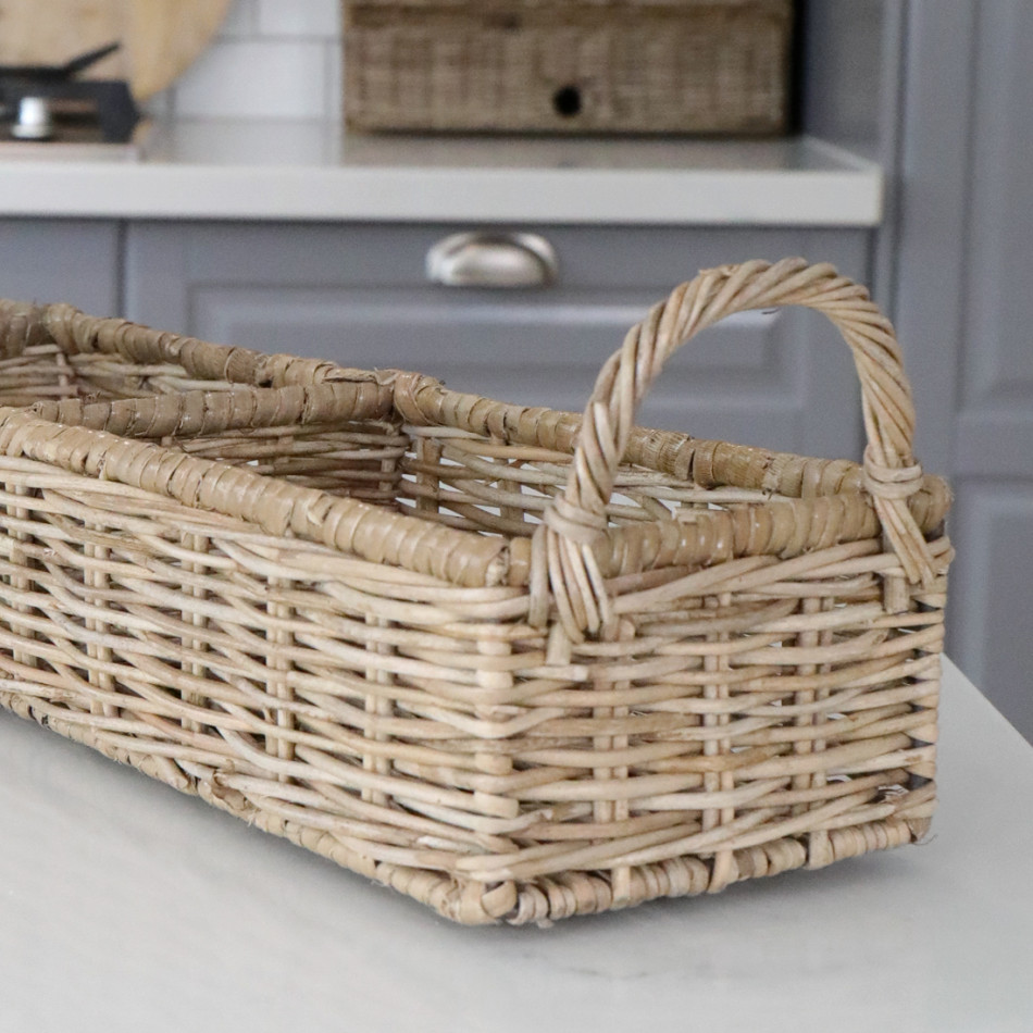 Laurent Long Storage Tray - Antique Grey, a tabletop piece for serving or decorative display