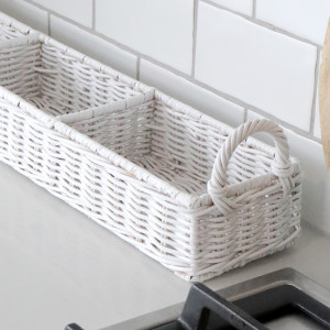 Laurent Long Storage Tray - White, a tabletop piece for serving or decorative display