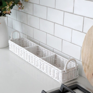 Laurent Long Storage Tray - White