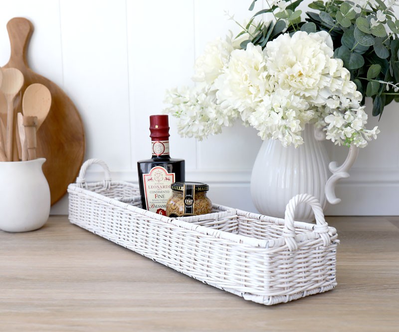 Laurent Long Storage Tray - White