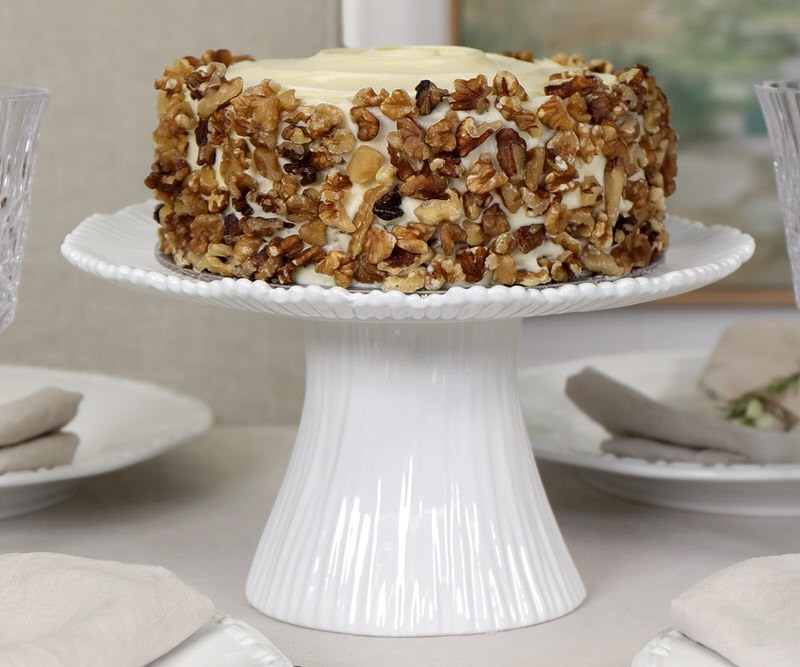 Sorrento Ribbed White Cake Stand