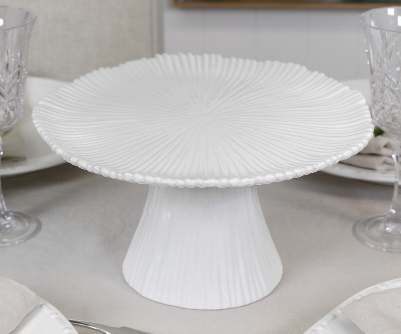 Sorrento Ribbed White Cake Stand