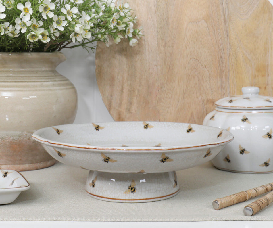 Jardin Gold Bees Cake Stand / Fruit Bowl