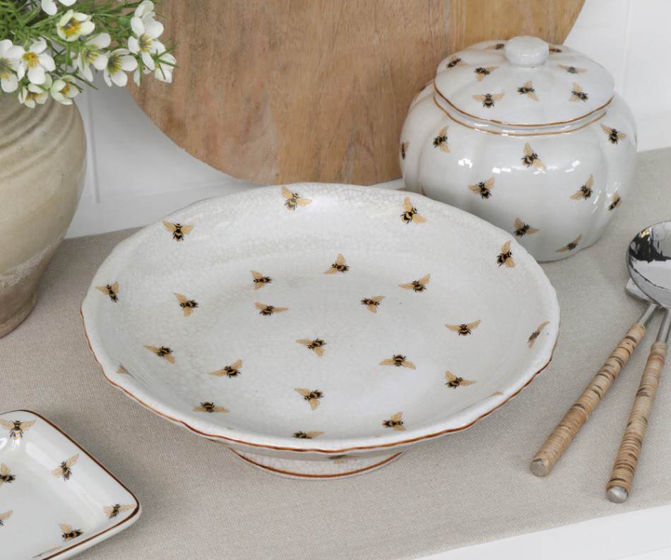 Jardin Gold Bees Cake Stand / Fruit Bowl