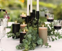 10cm Forest Black Flameless Candle - 8cm Wide