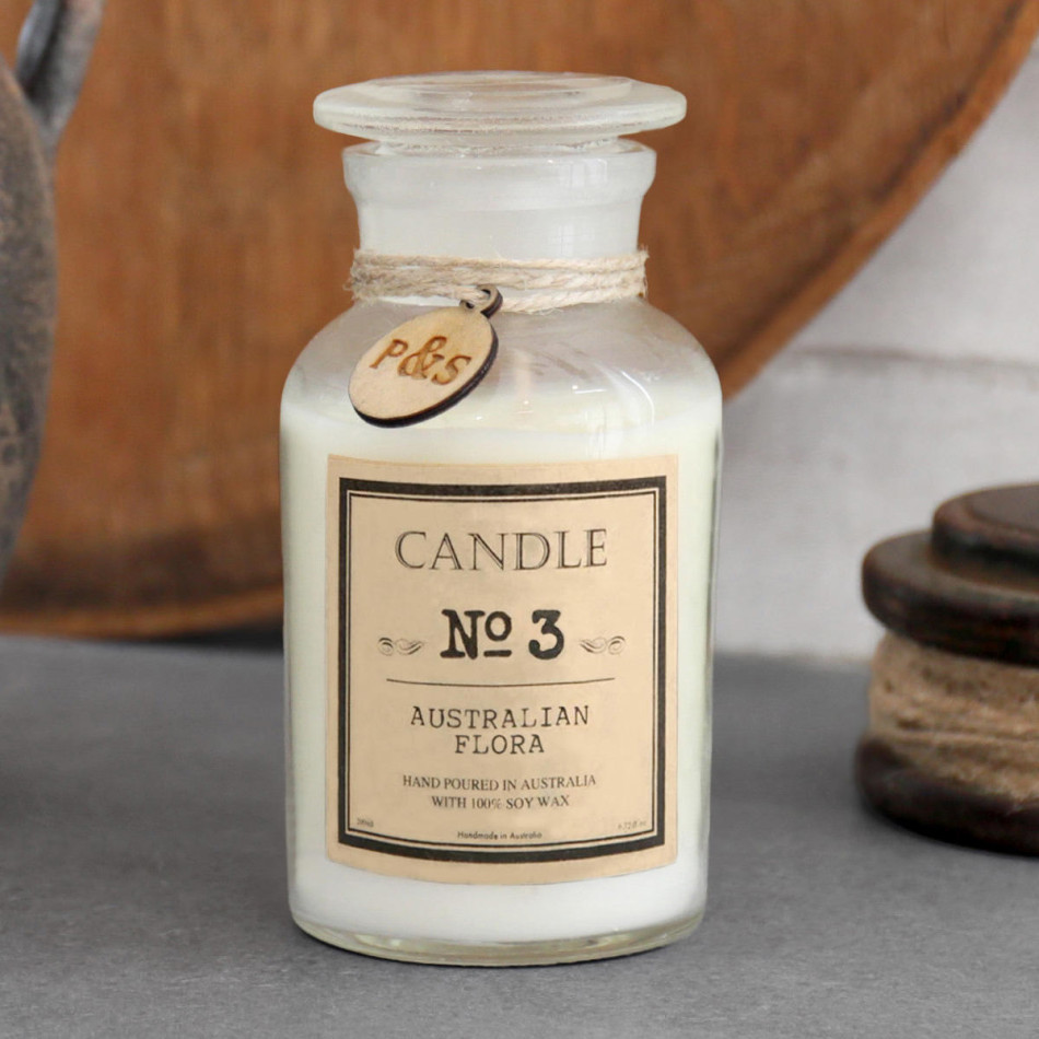 Apothecary Candle No.3 - Australian Flora - Clear, decorative lighting accessory