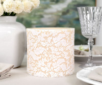 Ivory Damask Handpainted Candle Lantern - 14cm