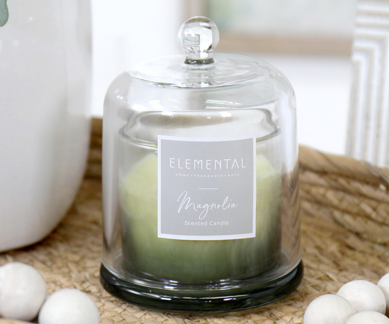 Magnolia Domed Glass Candle - Magnolia Scented