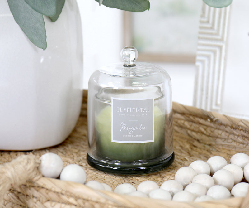 Magnolia Domed Glass Candle - Magnolia Scented