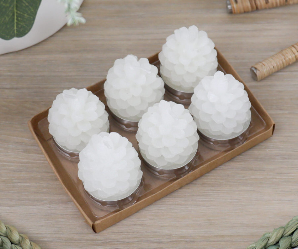 Set 6 Pinecone Tealight Candles