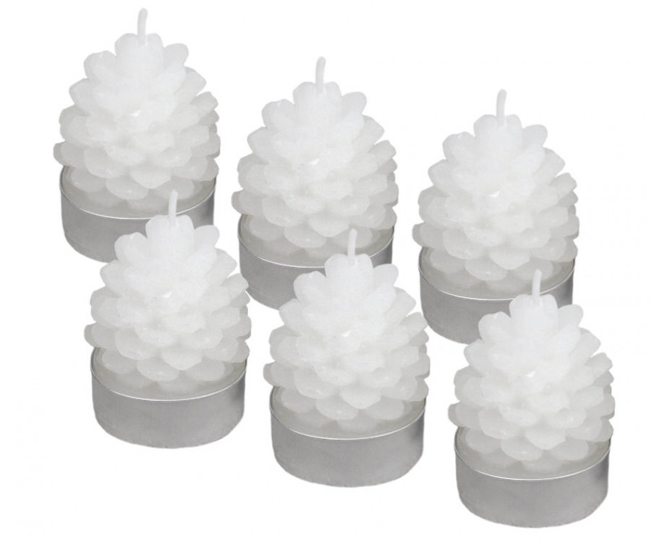 Set 6 Pinecone Tealight Candles