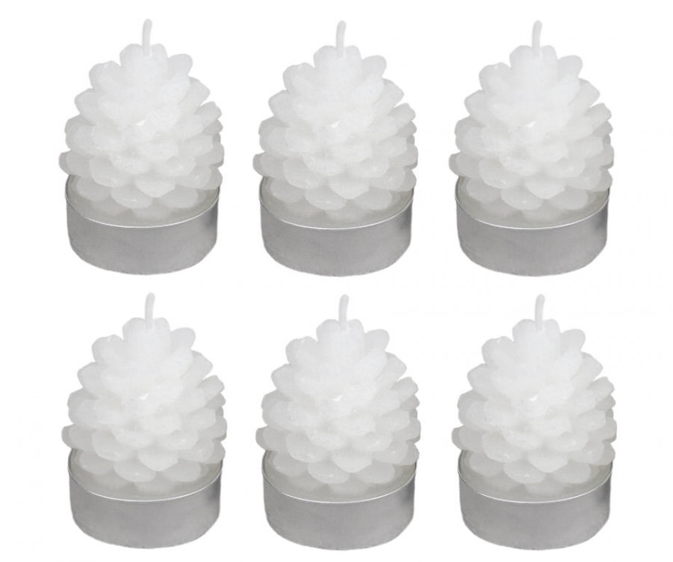 Set 6 Pinecone Tealight Candles