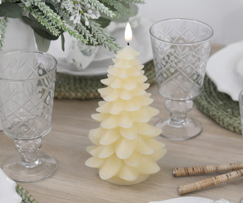 Ivory Flameless Christmas Tree Candle