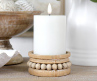 Small Rosario Natural Beaded Candle Holder