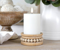 Small Rosario Natural Beaded Candle Holder
