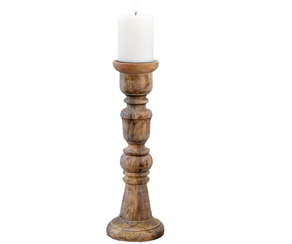 Tall Ashland Mango Wood Candle Holder