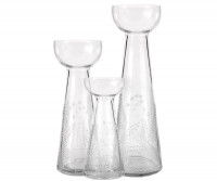 Tall Eleanor Etched Glass Candlestick