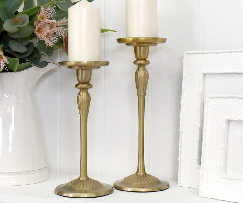 Chateau Gold Fluted Candlestick Tall Beautiful home decor at French