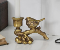 Palmira I Gold Bird Taper Candle Holder