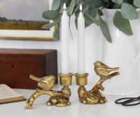 Palmira I Gold Bird Taper Candle Holder