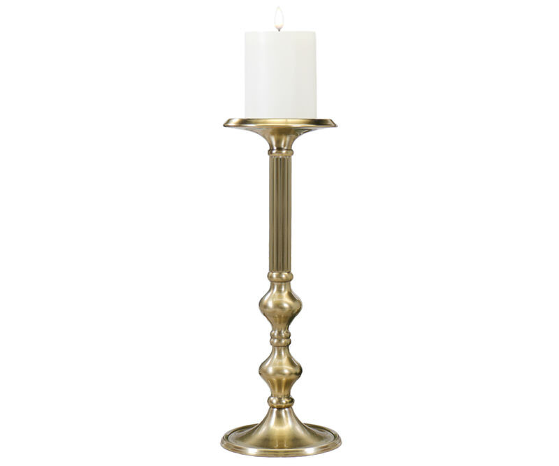 Short Highgate Ribbed Gold Candlestick