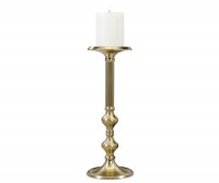 Short Highgate Ribbed Gold Candlestick