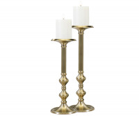Tall Highgate Ribbed Gold Candlestick