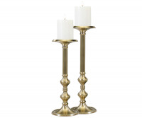 Short Highgate Ribbed Gold Candlestick