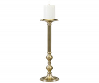 Tall Highgate Ribbed Gold Candlestick