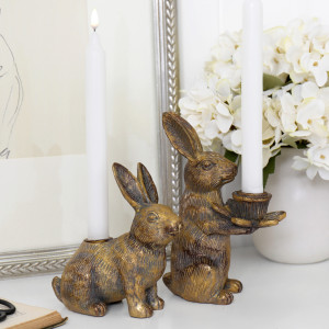 Hans the Rabbit Gold Candle Holder, a functional household accessory for display or organisation