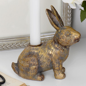 Hans the Rabbit Gold Candle Holder, decorative lighting accessory