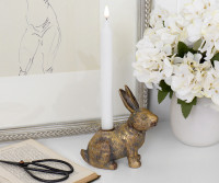 Hans the Rabbit Gold Candle Holder