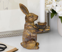 Johann the Rabbit Gold Candle Holder