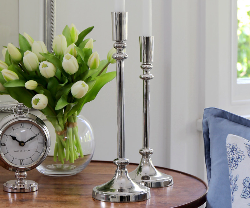 Tall Cavendish Silver Candlestick