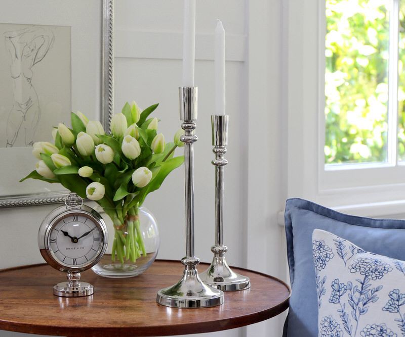 Tall Cavendish Silver Candlestick