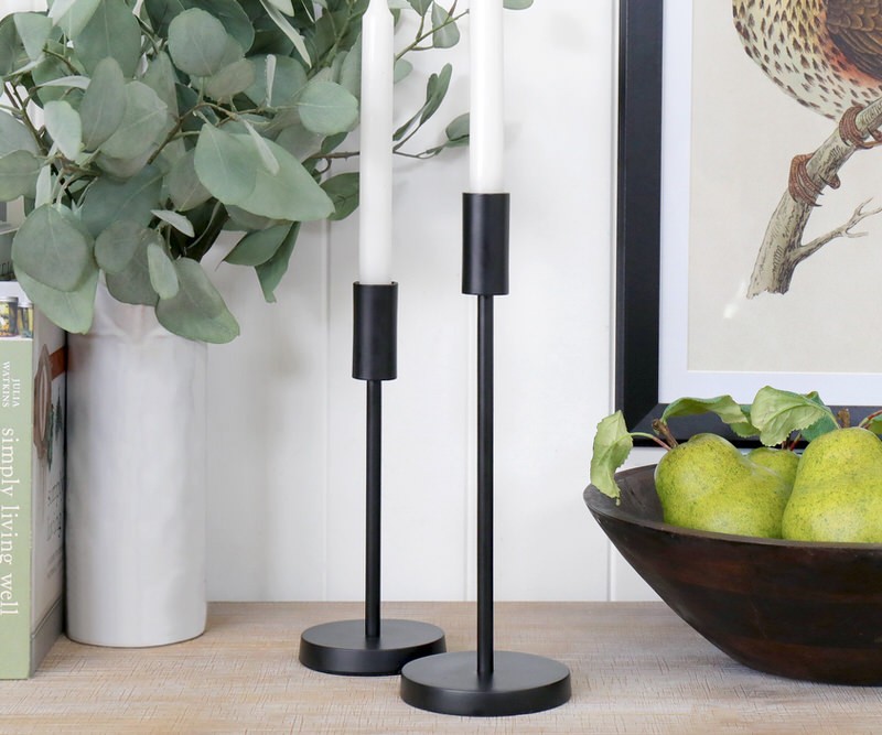 Tall Warwick Black Candlestick